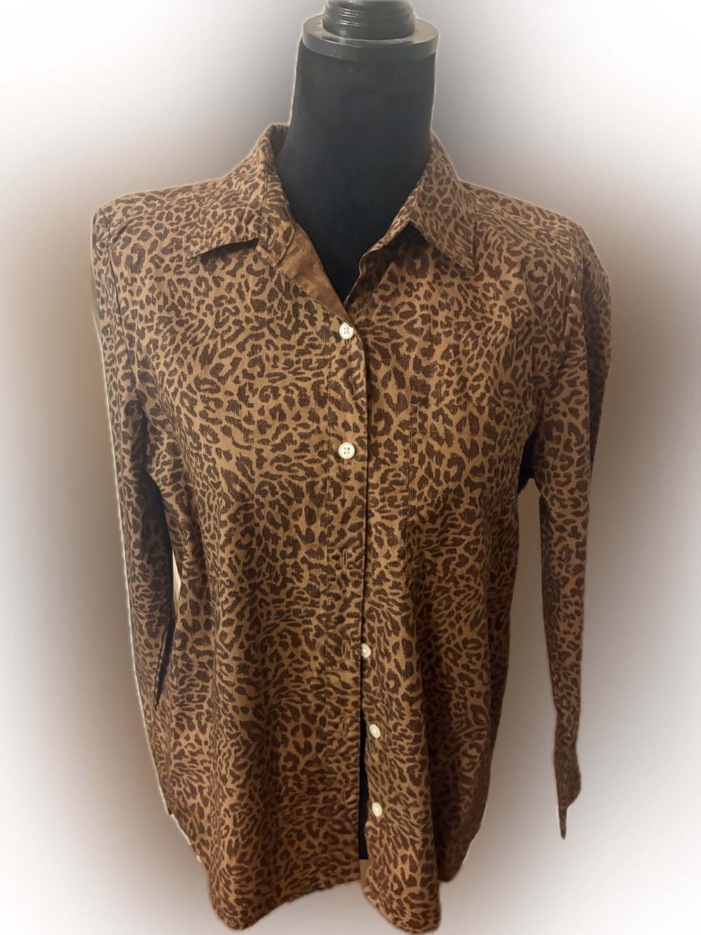 NEW Women's Button-Up Blouse- Small- Long Sleeve Cotton Blouse